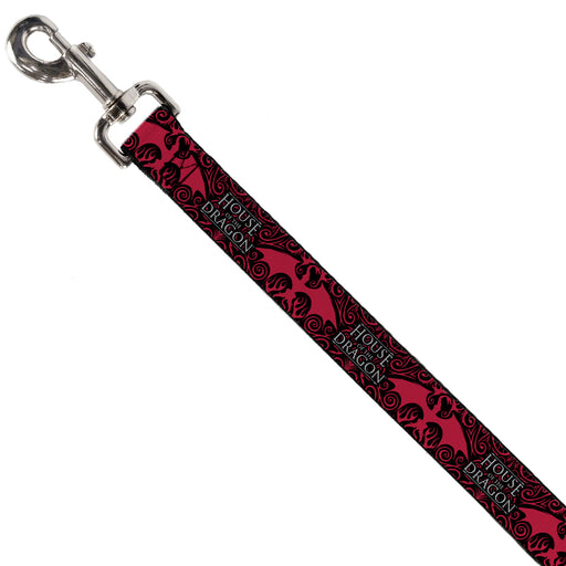 Dog Leash - HOUSE OF THE DRAGON Dragon Icon Black/Red/White Dog Leashes House of the Dragon   