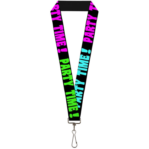 Lanyard - 1.0" - PARTY TIME! Black Green Turquoise Fuchsia Lanyards Buckle-Down   