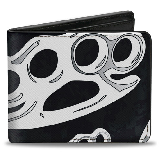 Bi-Fold Wallet - Brass Knuckles Black White Bi-Fold Wallets Buckle-Down   