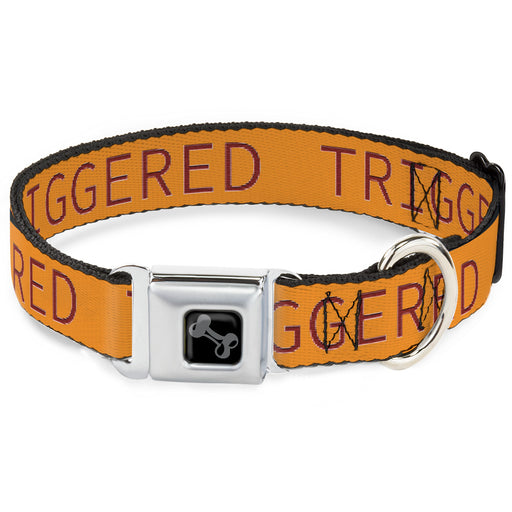 Dog Bone Black/Silver Seatbelt Buckle Collar - TRIGGERED Orange/Burgundy Seatbelt Buckle Collars Buckle-Down   