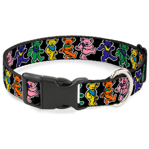 Plastic Clip Collar - Dancing Bears Black/Multi Color Plastic Clip Collars Grateful Dead   