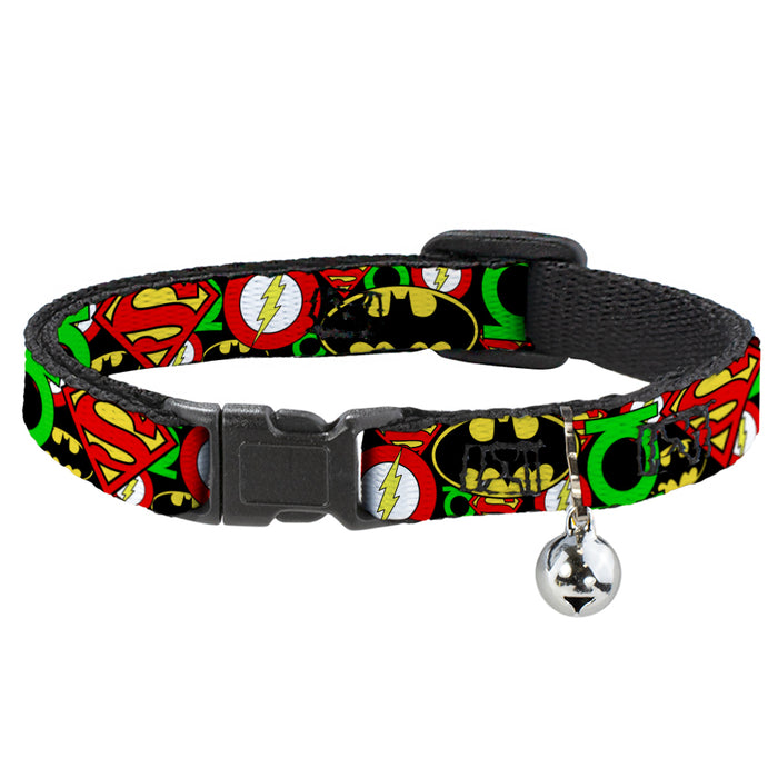 Cat Collar Breakaway - Justice League Stacked Logos Breakaway Cat Collars DC Comics   