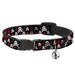 Cat Collar Breakaway - Skulls & Stars Black White Red Breakaway Cat Collars Buckle-Down   