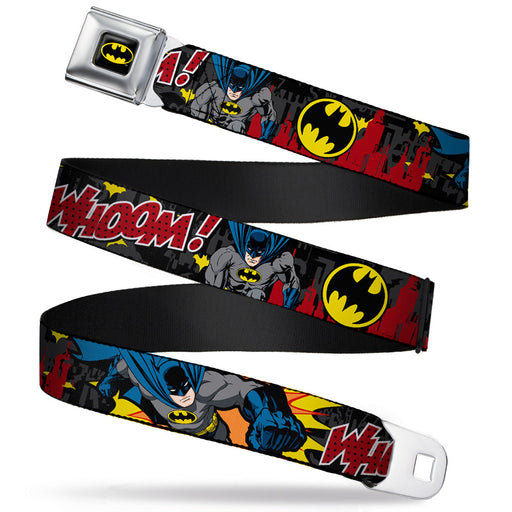 Batman Full Color Black Yellow Seatbelt Belt - Batman in Action WHOOM! Red Skyline Webbing Seatbelt Belts DC Comics   