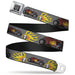 BD Wings Logo CLOSE-UP Full Color Black Silver Seatbelt Belt - Hot Rod w/Flame Skull Webbing Seatbelt Belts Buckle-Down   