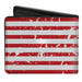 Bi-Fold Wallet - Chevrolet Bowtie Americana Flag Weathered White Red Blue Bi-Fold Wallets GM General Motors   