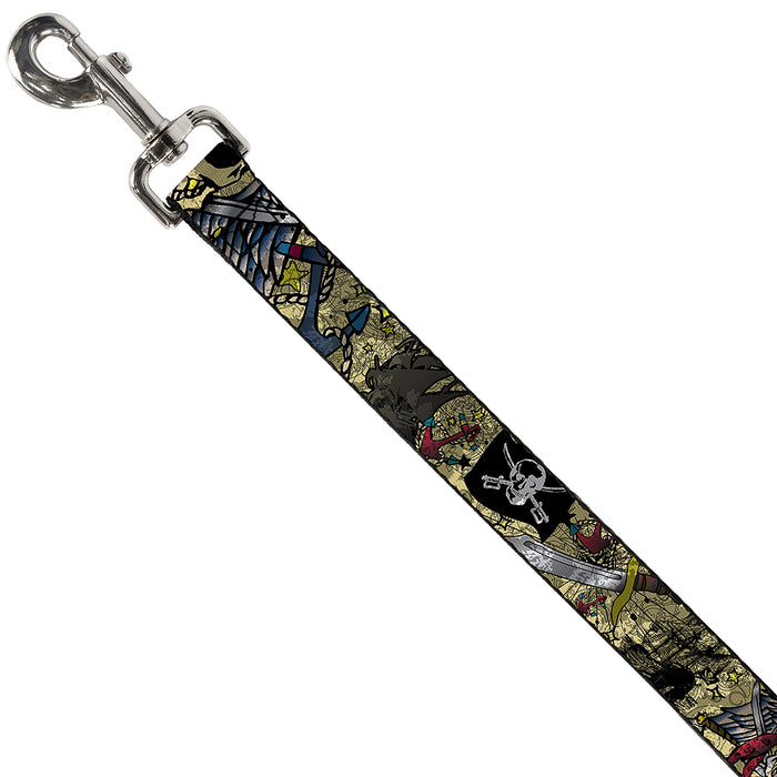 Dog Leash - Dead Men Tell No Tales CLOSE-UP Tan Dog Leashes Buckle-Down   