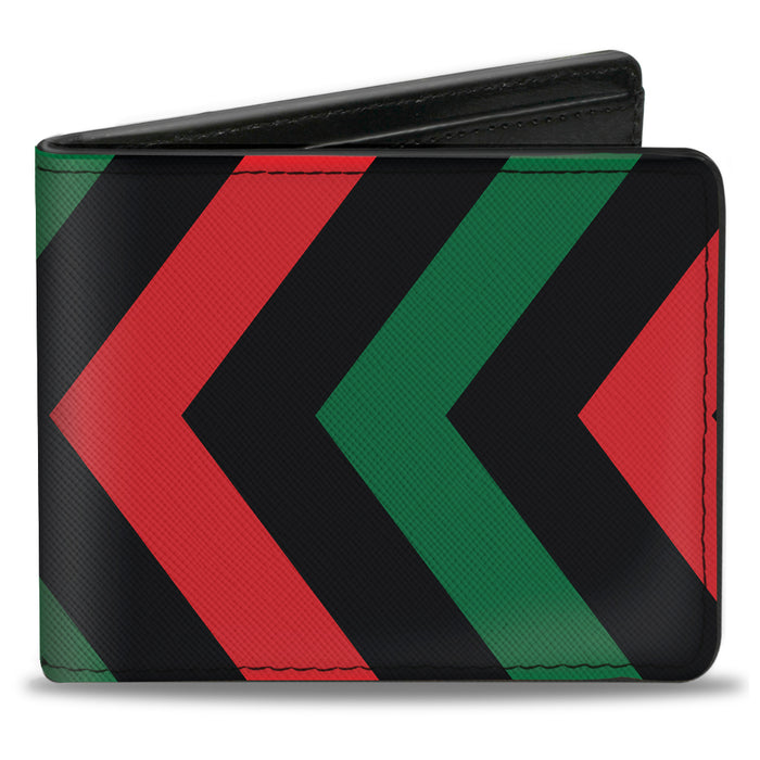 Bi-Fold Wallet - Chevron Black Red Black Green Bi-Fold Wallets Buckle-Down   