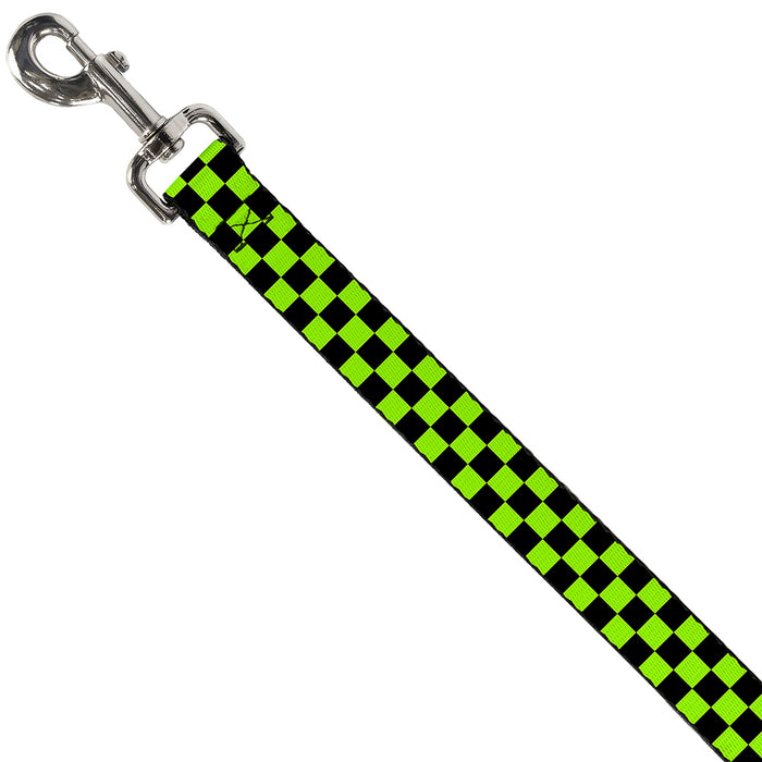 Dog Leash - Checker Black/Neon Green Dog Leashes Buckle-Down   