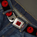 MARVEL AVENGERS HYDRA Logo Full Color Red Black Seatbelt Belt - HYDRA Logo Black/Red Webbing Seatbelt Belts Marvel Comics   