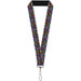 Lanyard - 1.0" - Mini Polka Dots Black Multi Color Lanyards Buckle-Down   