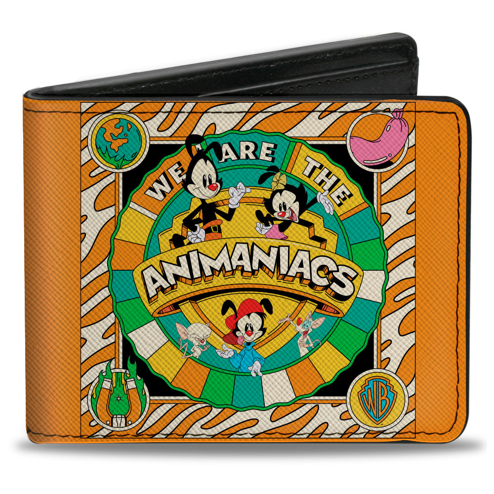 Bi-Fold Wallet - Animaniacs WE ARE THE ANIMANIACS Group Pose Orange White Bi-Fold Wallets Animaniacs   