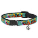 Cat Collar Breakaway - CALI Tropical Aqua Multi Color Breakaway Cat Collars Buckle-Down   