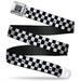 BD Wings Logo CLOSE-UP Full Color Black Silver Seatbelt Belt - Checker Weathered2 Black/White Webbing Seatbelt Belts Buckle-Down   