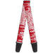 Guitar Strap - Doodle1 Paint Drips White Red Guitar Straps Buckle-Down   