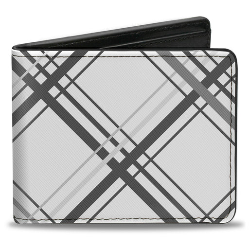 Bi-Fold Wallet - Plaid X White Gray Bi-Fold Wallets Buckle-Down   