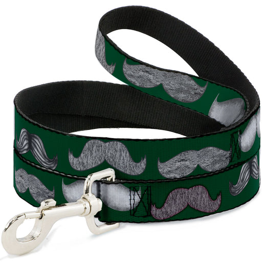 Dog Leash - Mustaches Green/Sketch Dog Leashes Buckle-Down   