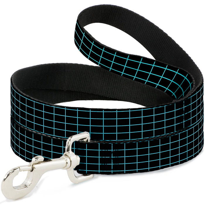 Dog Leash - Wire Grid Black/Blue Dog Leashes Buckle-Down   
