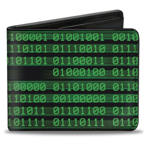 Bi-Fold Wallet - Binary Code Black Green Bi-Fold Wallets Buckle-Down   