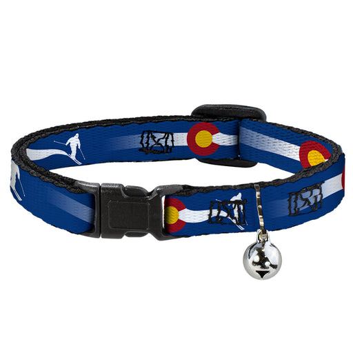 Cat Collar Breakaway - Colorado Skier2 Blue White Red Yellow Breakaway Cat Collars Buckle-Down   