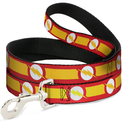 Dog Leash - The Flash Logo7/Stripe Red/White/Yellow Dog Leashes DC Comics   
