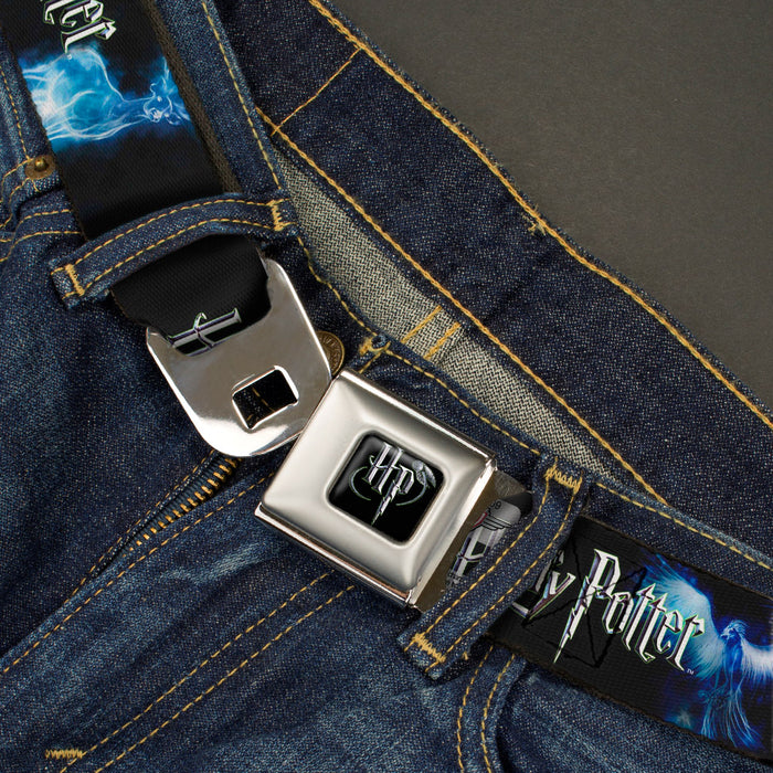 Harry Potter Logo Full Color Black/White Seatbelt Belt - HARRY POTTER/Animal Spirits Black/White/Blue Webbing Seatbelt Belts The Wizarding World of Harry Potter   