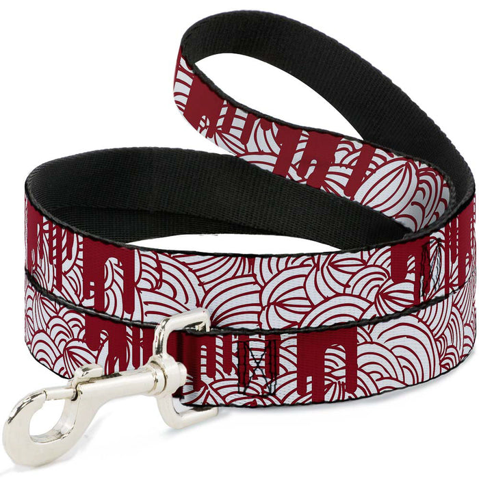 Dog Leash - Doodle1/Paint Drips White/Red Dog Leashes Buckle-Down   