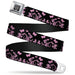 BD Wings Logo CLOSE-UP Full Color Black Silver Seatbelt Belt - Butterfly Garden Black/Pink Webbing Seatbelt Belts Buckle-Down   