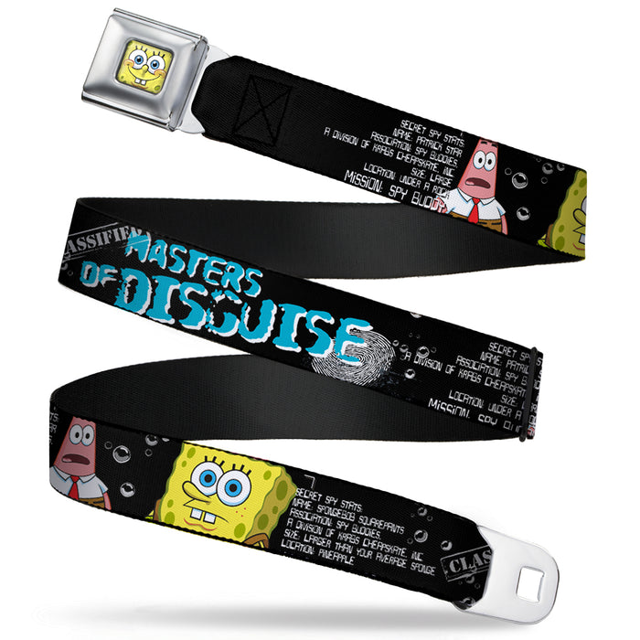 SpongeBob 3-D Face CLOSE-UP Full Color Seatbelt Belt - SpongeBob & Patrick Starfish/Spy Profile MASTERS OF DISGUISE Webbing Seatbelt Belts Nickelodeon   