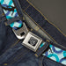 BD Wings Logo CLOSE-UP Full Color Black Silver Seatbelt Belt - Action Ski Pose Silhouettes/Rings Blues/Black Webbing Seatbelt Belts Buckle-Down   