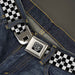 BD Wings Logo CLOSE-UP Full Color Black Silver Seatbelt Belt - Checker Weathered Black/White Webbing Seatbelt Belts Buckle-Down   