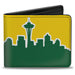 Bi-Fold Wallet - Seattle Skyline Yellow Emerald Green Bi-Fold Wallets Buckle-Down   