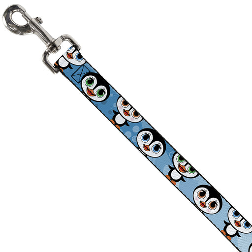 Dog Leash - Cute Penguins Blue Bubbles Dog Leashes Buckle-Down   