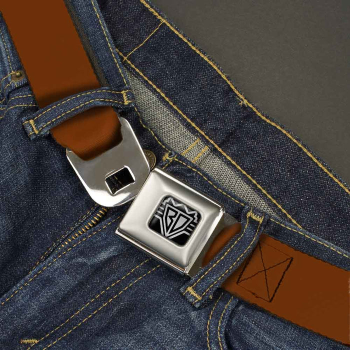 BD Wings Logo CLOSE-UP Full Color Black Silver Seatbelt Belt - Brown Webbing Seatbelt Belts Buckle-Down   