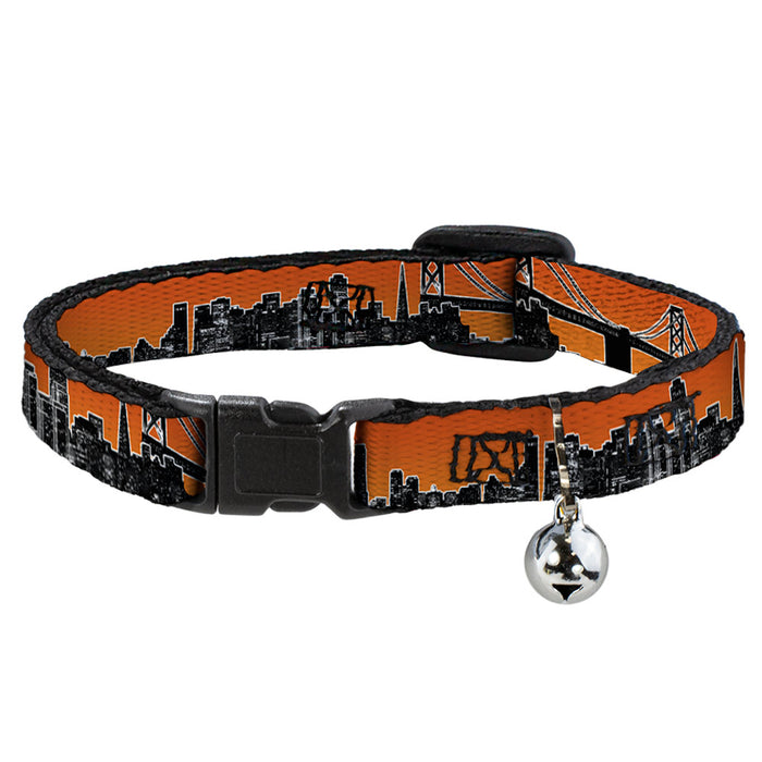 Cat Collar Breakaway - San Francisco Vivid Skyline Orange Fade Black Breakaway Cat Collars Buckle-Down   