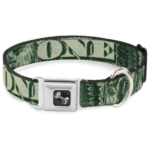 Dog Bone Seatbelt Buckle Collar - One Dollar Bill Eye of Providence/Bald Eagle CLOSE-UP Seatbelt Buckle Collars Buckle-Down   