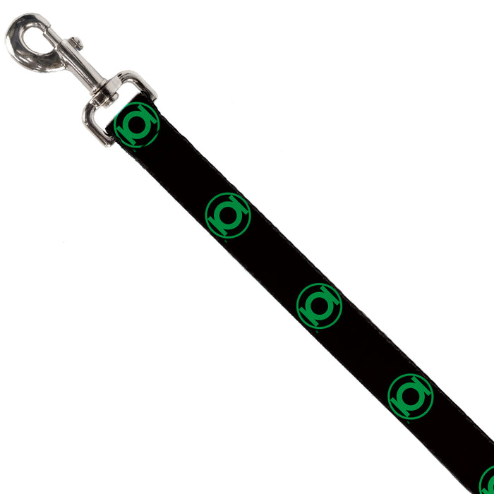 Dog Leash - DC League of Super-Pets Green Lantern Logo Black/Green Dog Leashes DC Comics   