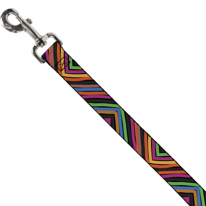 Dog Leash - Chevron Freehand CLOSE-UP Multi Color Dog Leashes Buckle-Down   