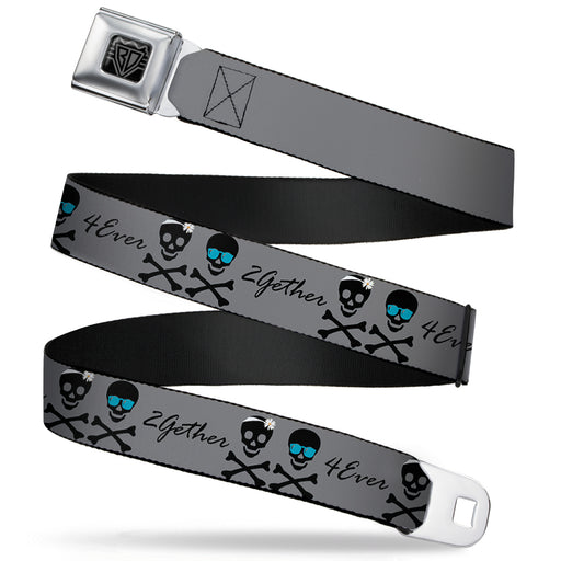 BD Wings Logo CLOSE-UP Full Color Black Silver Seatbelt Belt - 2gether 4ever Skulls Webbing Seatbelt Belts Buckle-Down   