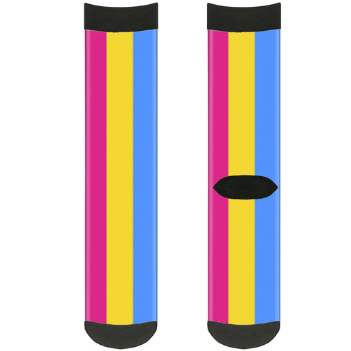 Sock Pair - Polyester - Flag Pansexual Pink Yellow Blue - CREW Socks Buckle-Down   