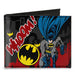 Canvas Bi-Fold Wallet - Batman Action Poses WHOOM! Gray Black Red Canvas Bi-Fold Wallets DC Comics   