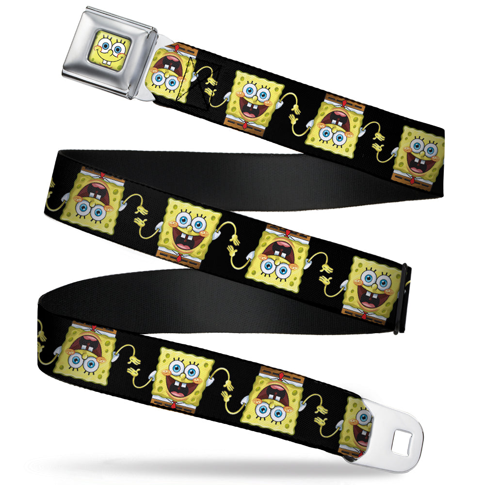 Sponge Bob Face CLOSE-UP Full Color Seatbelt Belt - SpongeBob 3-D Pose ...