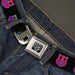 BD Wings Logo CLOSE-UP Full Color Black Silver Seatbelt Belt - Owls Black/Fuchsia/Purple/Turquoise Webbing Seatbelt Belts Buckle-Down   