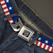 BD Wings Logo CLOSE-UP Full Color Black Silver Seatbelt Belt - Americana Stars & Stripes2 Blue/White/Red/White Webbing Seatbelt Belts Buckle-Down   