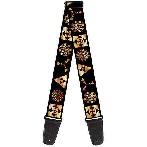 Guitar Strap - Fantastic Beasts and Where to Find Them Icons Scattered Black Golds Guitar Straps The Wizarding World of Harry Potter   