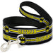 Dog Leash - BATMAN/Bat Signal Triple Stripe Black/White/Yellow Dog Leashes DC Comics   