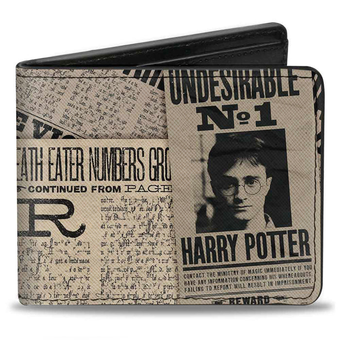 Bi-Fold Wallet - Harry Potter Headlines UNDESIRABLE NO 1 White Black Bi-Fold Wallets The Wizarding World of Harry Potter   