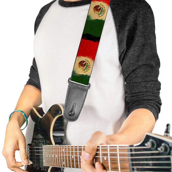 Guitar Strap - Mexico Flag Distressed Painting Guitar Straps Buckle-Down   