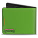 Bi-Fold Wallet - Classic TMNT Michaelangelo Face CLOSE-UP Green Orange Bi-Fold Wallets Nickelodeon   