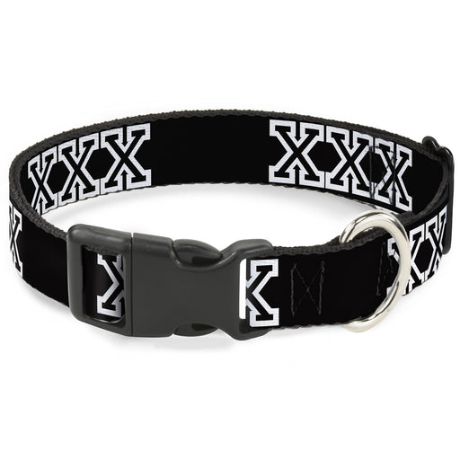 Buckle-Down Plastic Buckle Dog Collar - XXX Black/White Plastic Clip Collars Buckle-Down   